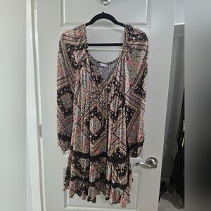 SO Pink and Black Long Sleeve Dress